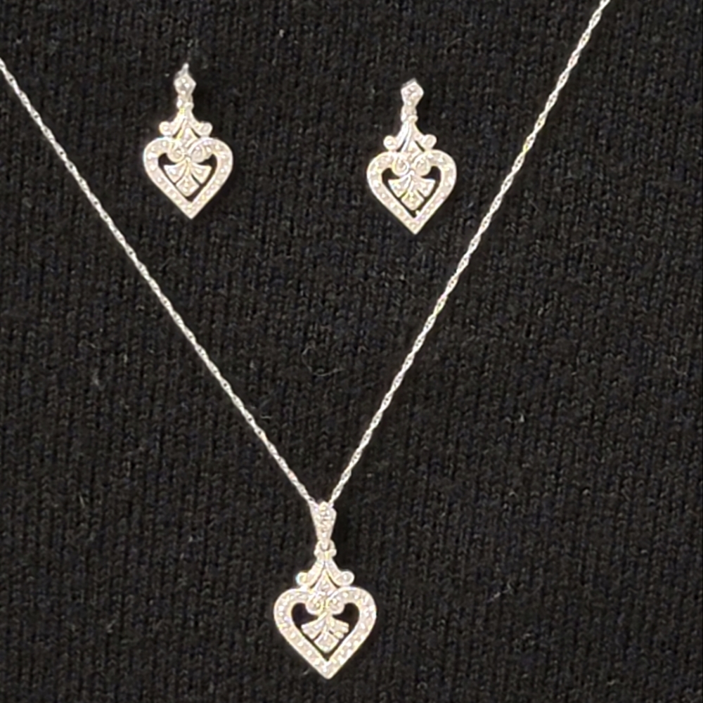 Diamond necklace and earrings 3 pc set